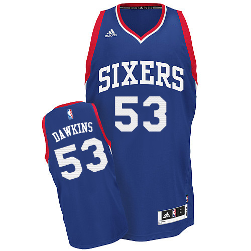 Mens Adidas Philadelphia 76ers 53 Darryl Dawkins Swingman Royal Blue Alternate NBA Jersey